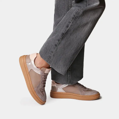 Aurea Dames Sneakers Leer Taupe