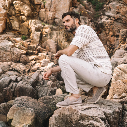 Benet Heren Espadrilles Suede Gris