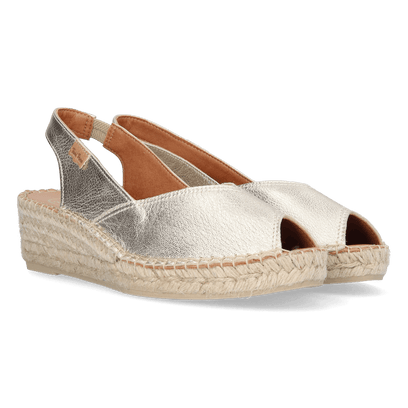Bernia-P Dames Espadrilles Leer Plati