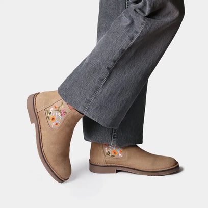 Bisbal Dames Chelsea Boots Suede Beige