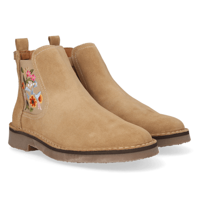 Bisbal Dames Chelsea Boots Suede Beige