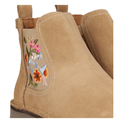 Bisbal Dames Chelsea Boots Suede Beige