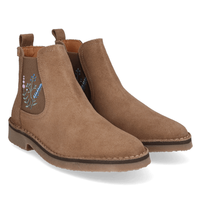 Bisbal Dames Chelsea Boots Suede Taupe