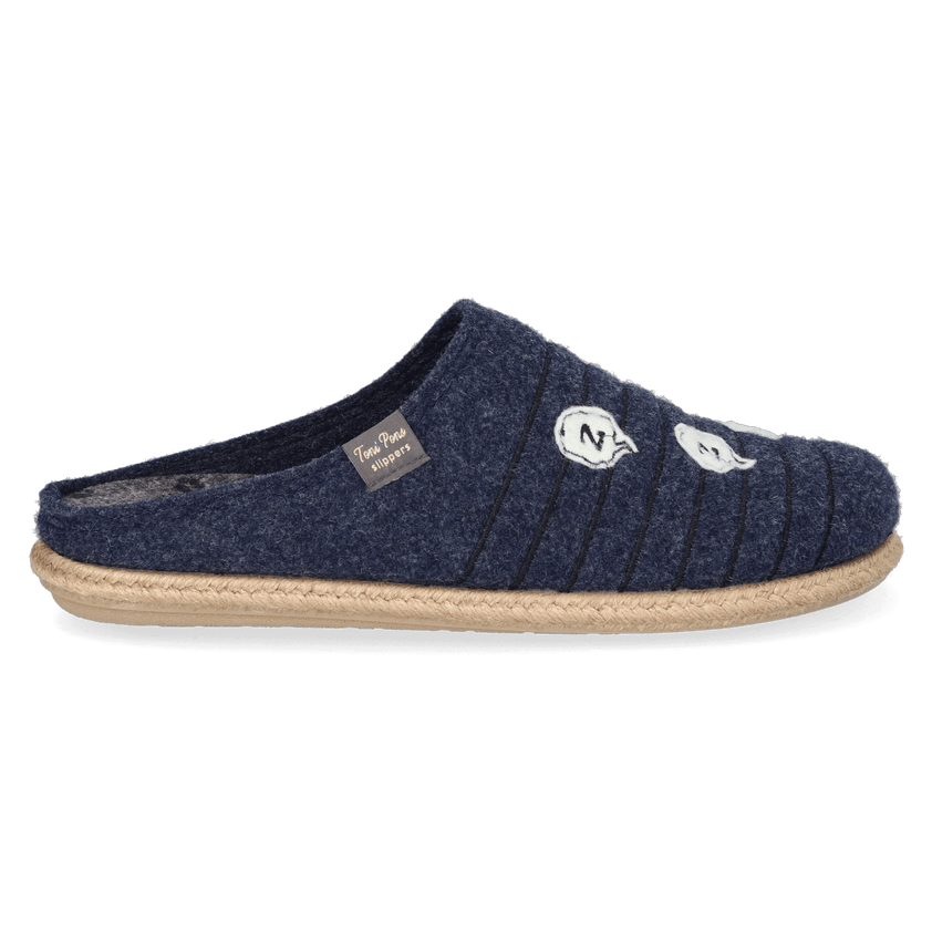 Charlie Heren Pantoffels Vilt Blau