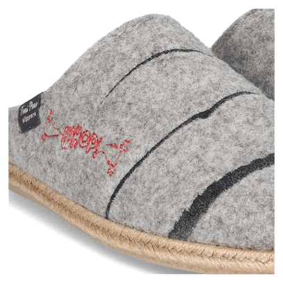 Charlie Heren Pantoffels Vilt Gris