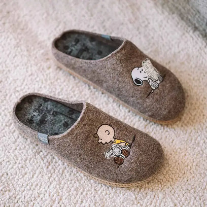 Charlie Heren Pantoffels Vilt Taupe