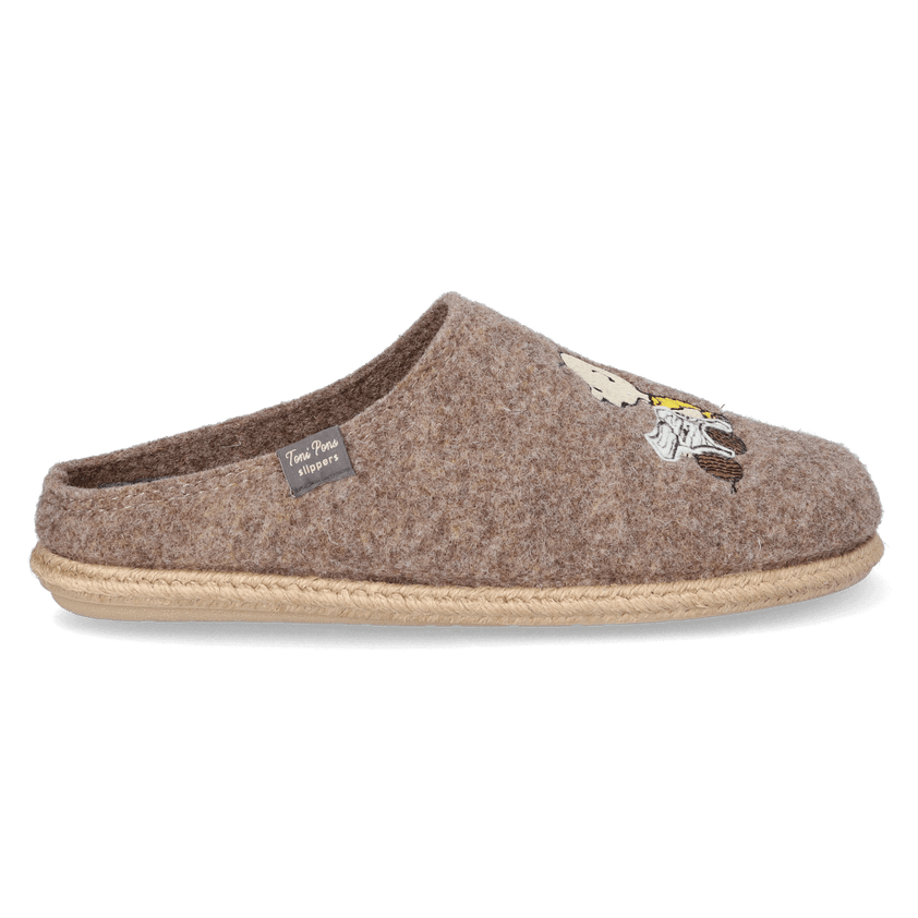 Charlie Heren Pantoffels Vilt Taupe