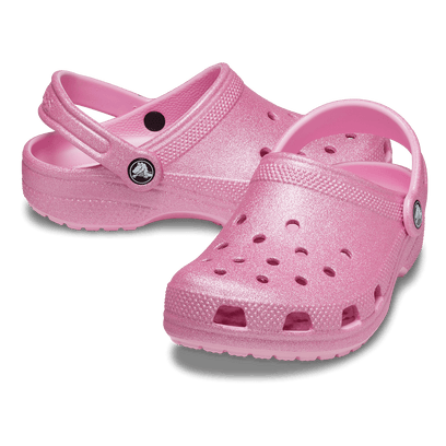Classic Glitter Clogs Toddler Pink Tweed Glitter