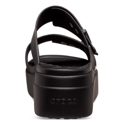 Brooklyn Buckle Low Wedge Dames Slippers Black