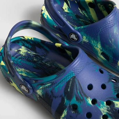 Classic Marbled Clogs Kids Navy/Turbo Teal
