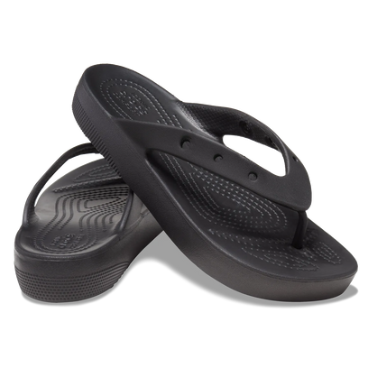 Classic Platform Flip Slippers Black