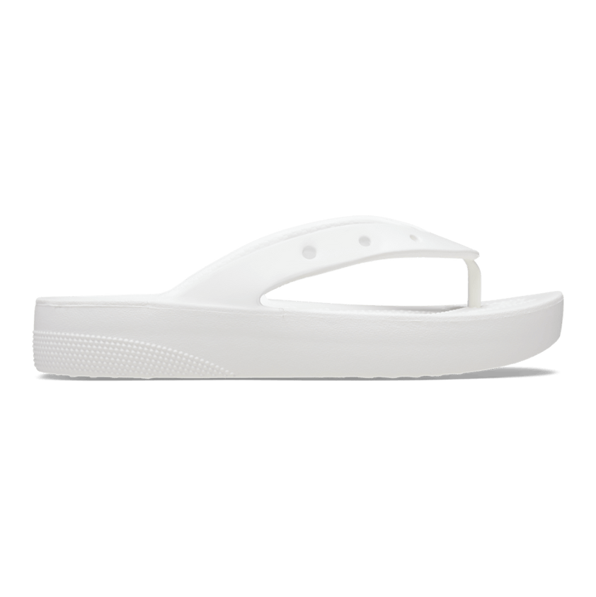 Classic Platform Flip Slippers White