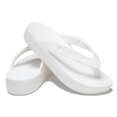 Classic Platform Flip Slippers White