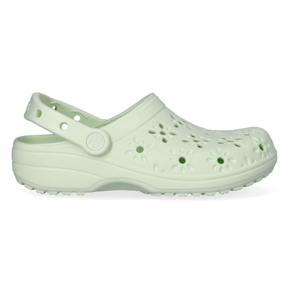 Classic Floral Cut Out Clogs Jade Tint Classic Floral Cut Out Clogs Jade Tint