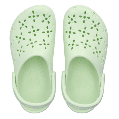 Classic Floral Cut Out Clogs Jade Tint