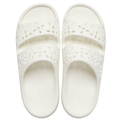 Classic Floral Cut Out Slippers Chalk