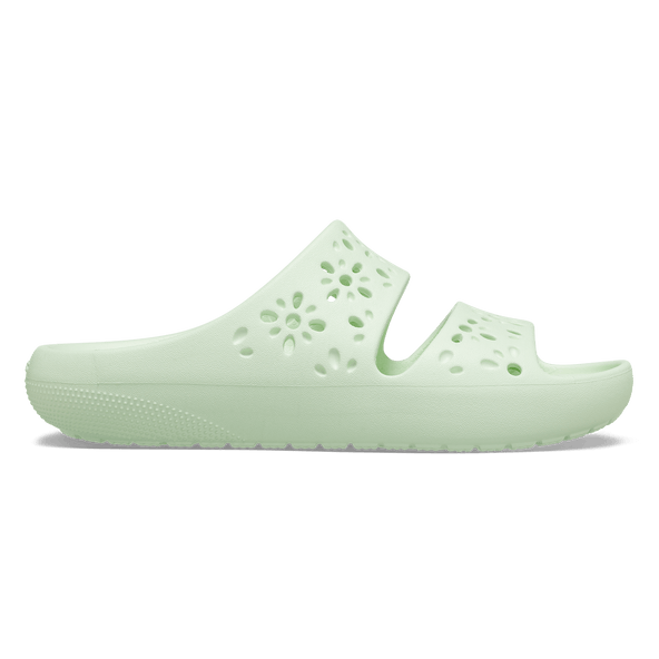 Classic Floral Cut Out Slippers Jade Tint Classic Floral Cut Out Slippers Jade Tint