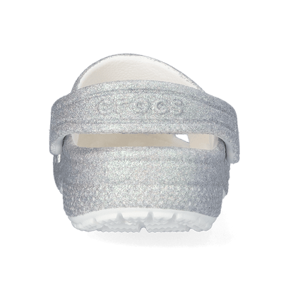 Classic Iridescent Glitter Clogs Toddler White