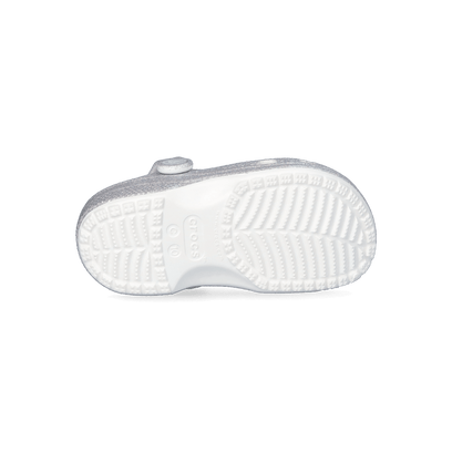 Classic Iridescent Glitter Clogs Toddler White