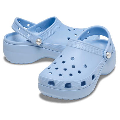 Classic Platform Pearl Clogs Blue Calcite