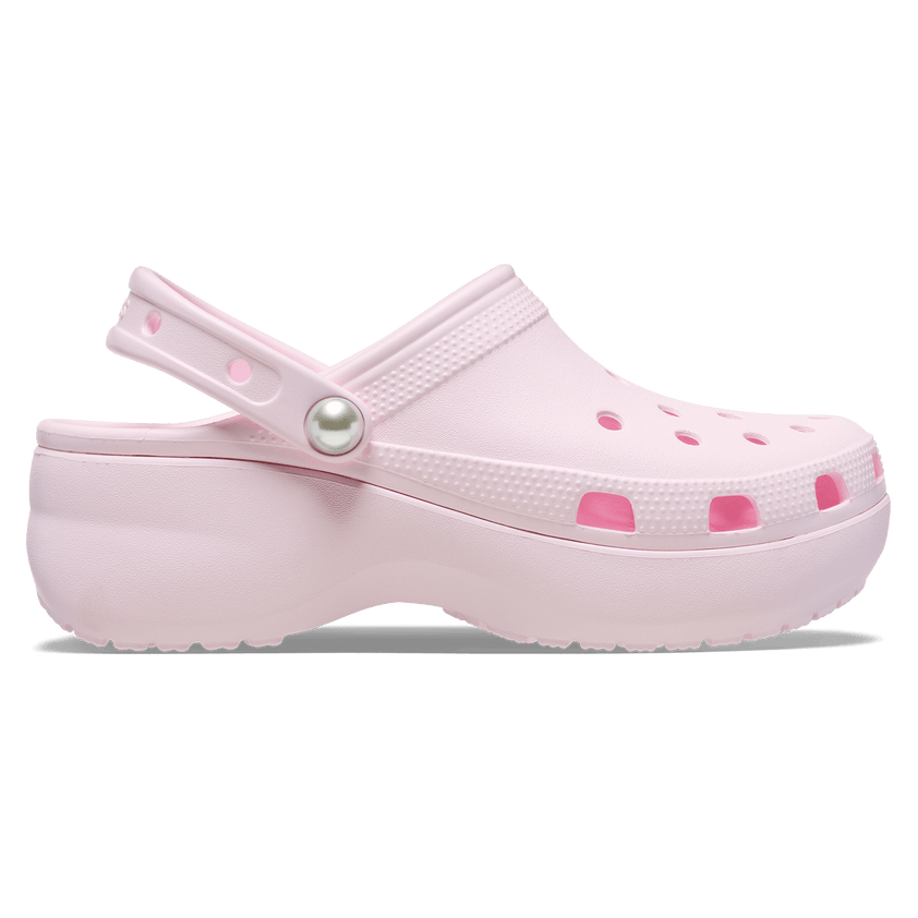 Classic Platform Pearl Clogs Pink Milk