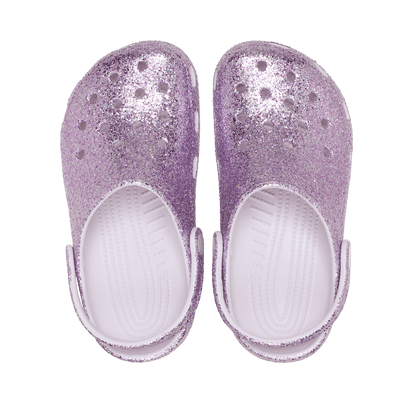 Classic Chunky Glitter Clogs Kids Grape Ice