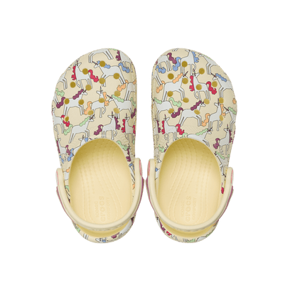 Classic Unicorn Graphic Clogs Toddler Yellow Light