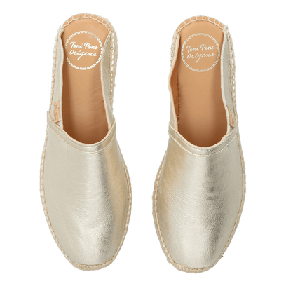 Denise-P Dames Espadrilles Leer Plati