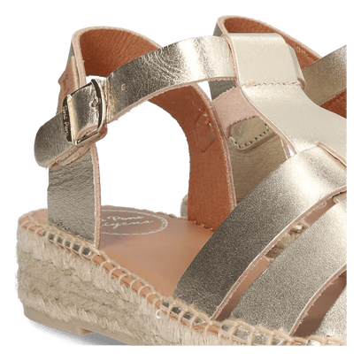 Emma Dames Espadrilles Leer Plati