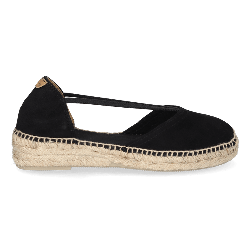 Erla-A Dames Espadrilles Suede Negre