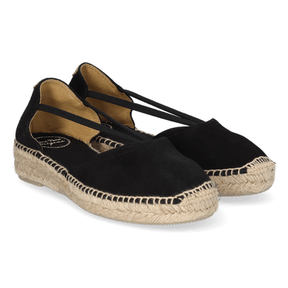 Erla-A Dames Espadrilles Suede Negre