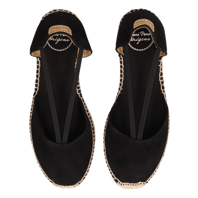 Erla-A Dames Espadrilles Suede Negre