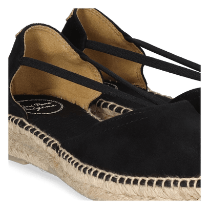Erla-A Dames Espadrilles Suede Negre