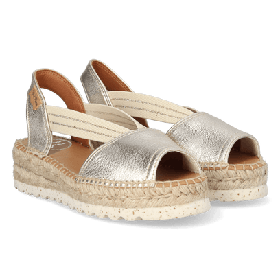 Estel-SW Dames Espadrilles Leer Plati