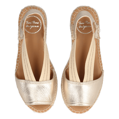 Estel-SW Dames Espadrilles Leer Plati