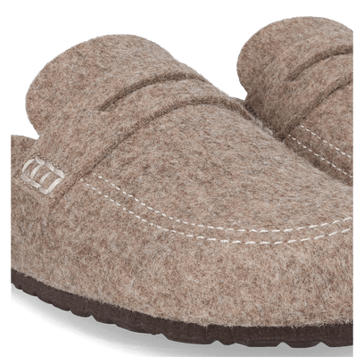 Genis Heren Pantoffels Gerecycled Vilt Taupe