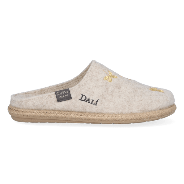 Gessami Dames Pantoffels Vilt Cru Gessami Dames Pantoffels Vilt Cru