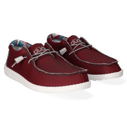 Wally Sox Triple Needle Heren Instappers Karanda Red