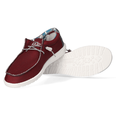 Wally Sox Triple Needle Heren Instappers Karanda Red