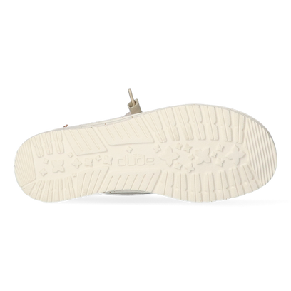 Wendy Chambray Dames Instappers White Nut