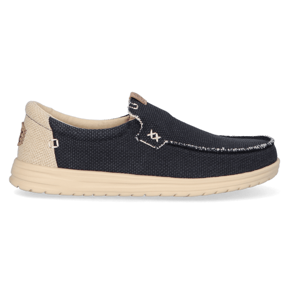 Mikka Braided Heren Instappers Black/Boulder Tan Mikka Braided Heren Instappers Black/Boulder Tan