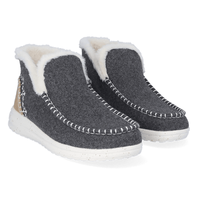 Denny Wool Faux Shearling Dames Instappers Grey