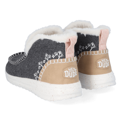 Denny Wool Faux Shearling Dames Instappers Grey
