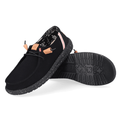 Wendy Washed Canvas Dames Instapper Black