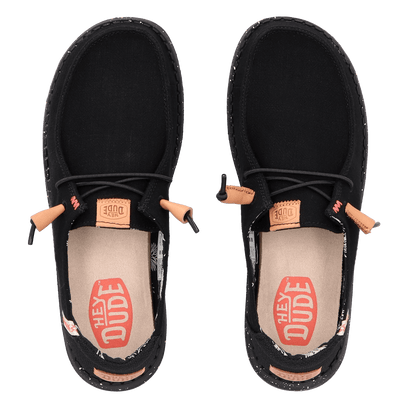 Wendy Washed Canvas Dames Instapper Black