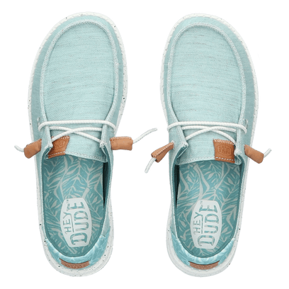 Wendy Heathered Slub Tropical Dames Instappers Blue