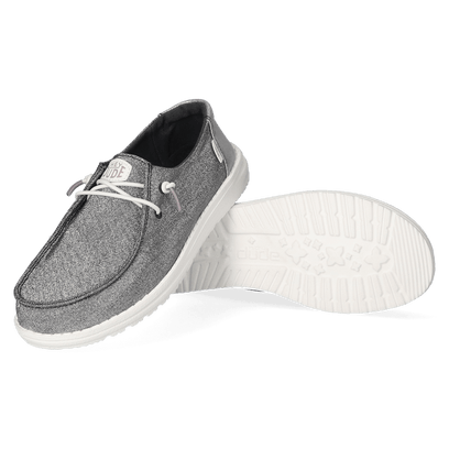 Wendy Metallic Sparkle Dames Instappers Charcoal