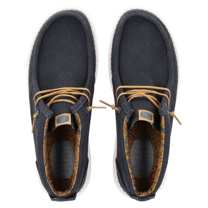 Wally Mid Waxed Canvas Heren Instappers Navy