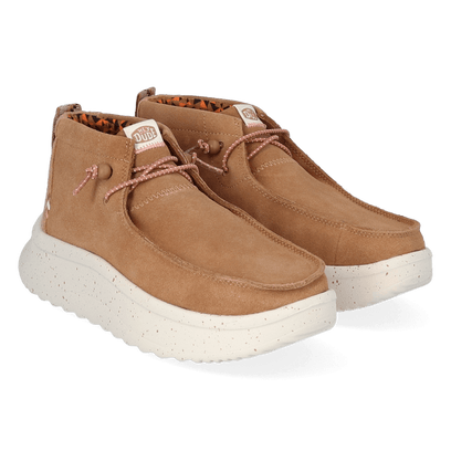 Wendy Peak Hi Suede Dames Instappers Chestnut