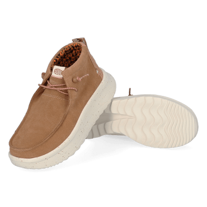 Wendy Peak Hi Suede Dames Instappers Chestnut